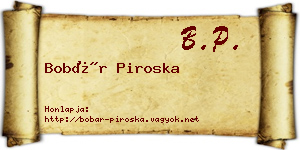 Bobár Piroska névjegykártya