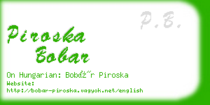 piroska bobar business card